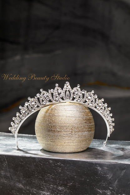 silver wedding tiara