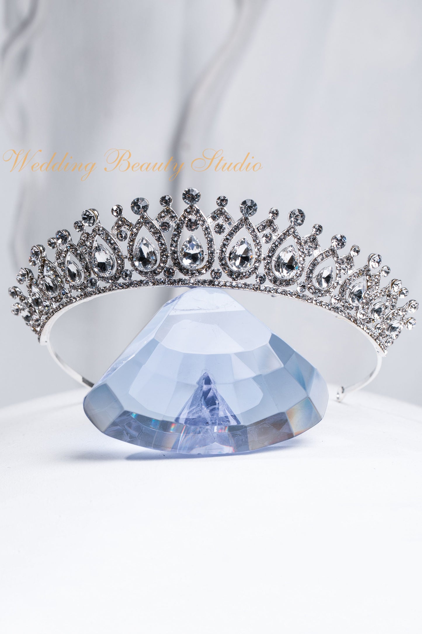 silver crystal tiara