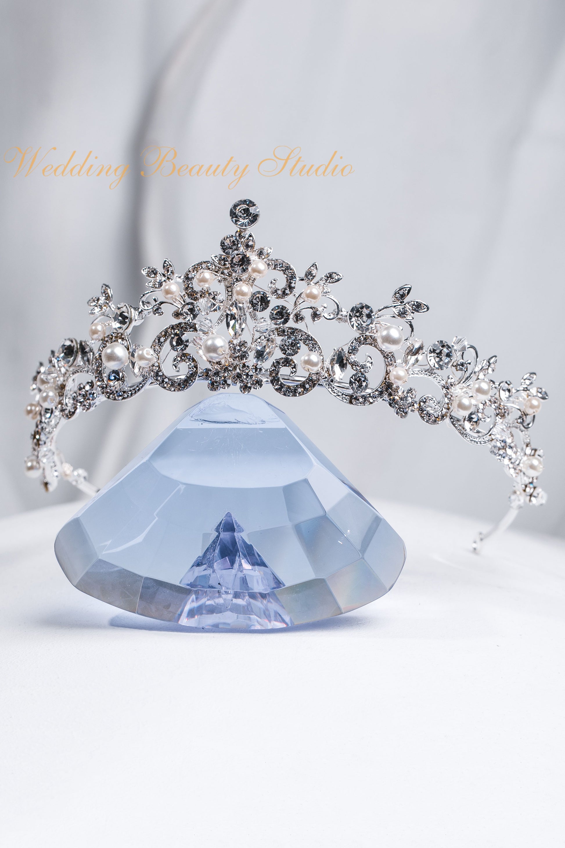 silver pearl tiara